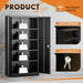 Locking Metal Storage Cabinet 72InchTallBlackFinish