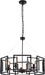 Industrial Style Chandelier, with Matt Black Finish Geometric Shade Pendant Lighting Fixture for Dining Room Living Room Kitchen Island Bedroom 5-Light