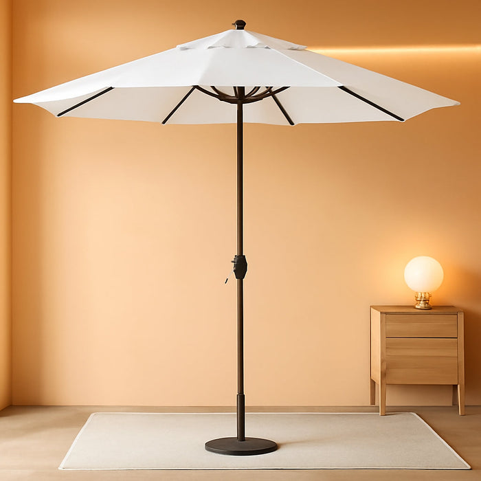 9Ft Round Aluminum Weatherproof Patio Umbrella Tilt