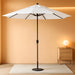 9' round Aluminum Outdoor Deck, Pool or Patio Umbrella, Crank Lift, Auto Tilt, Bronze Pole, White Olefin
