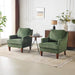 Green Upholstered High Back Midcentury Accent Chairs