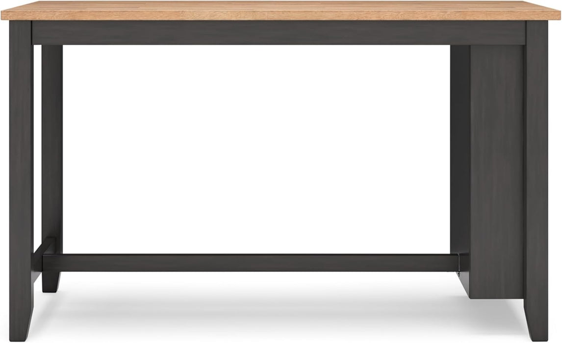 Gesthaven Contemporary Counter Height Dining Table with 3 Shelves and Trestle Base, Light Brown & Dark Brown