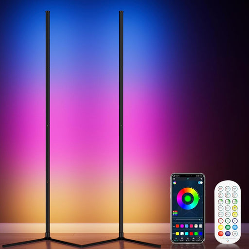 64Inch RGB Corner Floor Lamp EquippedWith Bluetooth