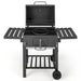 Outdoor BBQ Charcoal Grill with 2 Foldable Side Table and Wheels