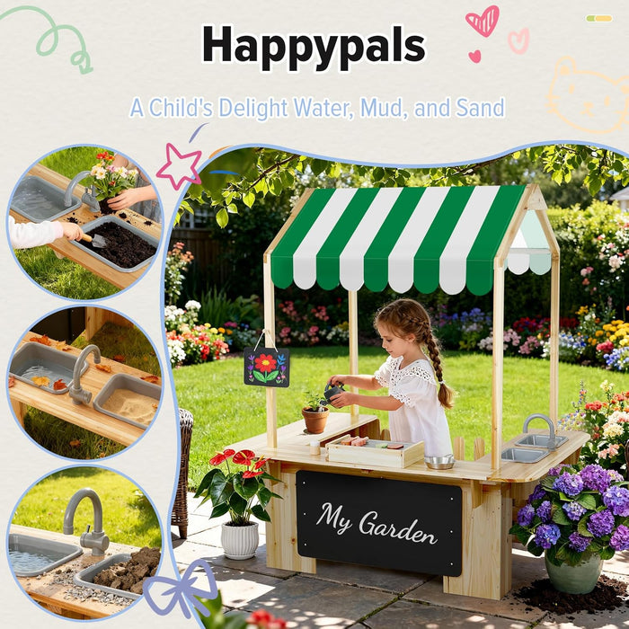 Kids Outdoor Playhouse, Mud Kitchen, BBQ Toys,Outdoor Playsets, Ideal Role Play Toy Gift for Toddlers and Kids Ages 3-8 (Yellow)