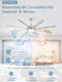 72 Inch Ceiling Fans with Lights, Indoor/Outdoor Industrial Ceiling Fan with 8 Aluminum Reversible Blade, Quiet DC Motor, 3Cct&6-Speed Remote Control, Damp Rated for Living Room/Garage/Gazebo
