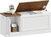 Storage Bench 47.2Inch White Walnut Entryway Organizer