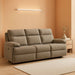 Yarrow Lane Classic Chenille Manual Pull Tab Reclining Sofa with Drop down Table and USB Charging, Light Brown