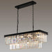 Black Crystal Chandelier Rectangular 33.5 Inch Dining
