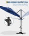 10FT Patio Umbrella Outdoor Large Cantilever Umbrella Market Sun Shade Windproof Offset Umbrella with 360-Degree Rotation for Garden Deck Pool Patio