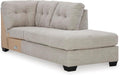 Beige Sleeper Sectional Featuring Chaise Memory Foam