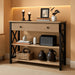 Console Table with Drawer, Entryway Table with 3 Tier Storage Shelves, Narrow Long Sofa Table for Entryway, Living Room, Hallway, Couch, Kitchen, Metal Frame, Gray