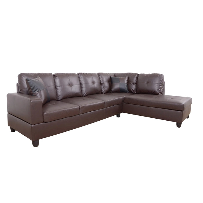 Sectional Sofa, Free Combination Sectional Couch, Small L Shaped Sectional Sofa, Modern Sofa Set for Living Room, Brown(Without Ottoman)