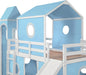 Twin Loft Bed With MultiSlide Playhouse AzureOceanBlue