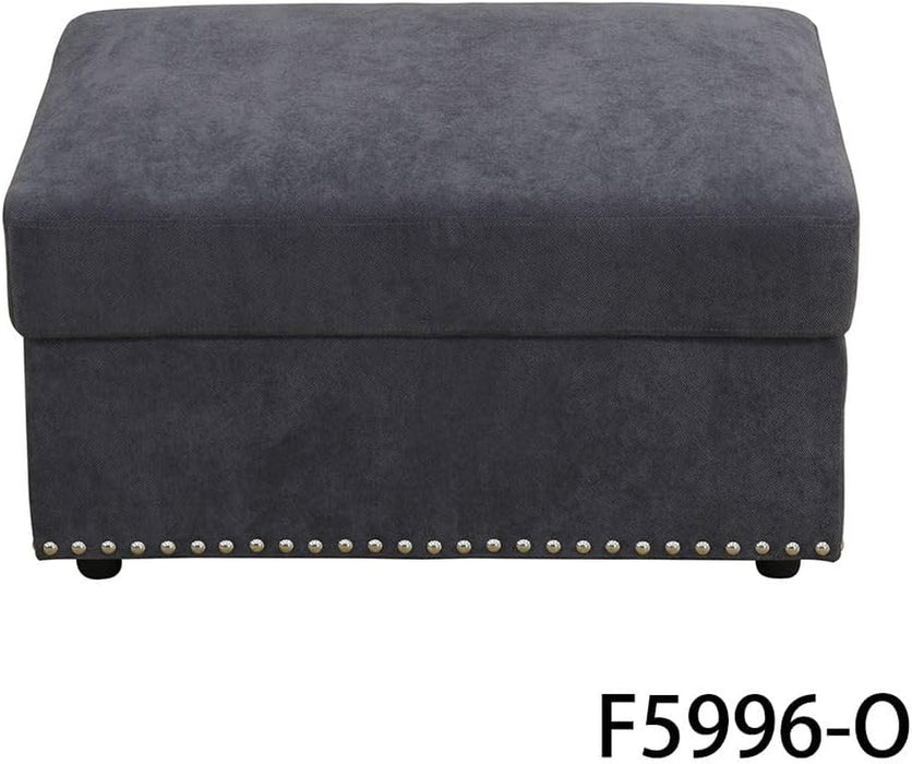 Flannel Modular Sectional Sofa Set, U/L Shape Convertible, Console with USB Charging Ports and Power Sockets for Living Room/House/Bedroom/Office/Apartment (Grey, Oversize with Ottoman), F599X