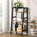 Three Tier Industrial Bookcase Rustic Brown Finish
