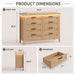 8 Drawer Chest Dresser with LED Lights and Charging Station, Smart RGB App & Remote Control, Built-In USB-A Type-C AC Outlets, Wood Storage Cabinet 44.9" Tall for Bedroom Living Room