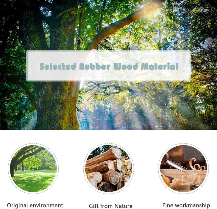 Set of 2 Dining Chairs, Rubber Wood Dining Room Chair, Farmhouse Dining Side Chairs, Max Load 400 Lbs, Wooden Kitchen Chairs for Home Kitchen, Dining Room