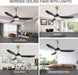 52 Inch Quiet DC Motor 6 Speed High CFM Ceiling Fan with Lights Remote Control, 3 Blade Black Gold Indoor Bedroom Modern Ceiling Fan