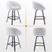 26'' Swivel Counter Stools, Modern Bar Stools for Kitchen Counter, White Sherpa Kitchen Counter Stools, Upholstered Barstools with Backs, Counter Height Stool Chairs with Metal Legs