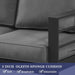Patio Furniture Aluminum Loveseat, All-Weather Outdoor 2 Seats Sofa Couch, Gray Metal Chair with Dark Grey Cushions