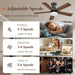 Ceiling Fans with Lights, 42 Inch Ceiling Fan with Light with App/Remote Control, 6000K Dimmable LED, Modern Flush Mount Ceiling Fan for Indoor Bedroom Living Room, DC Reversible, Black