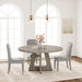 47" round Dining Table for 4 to 6, Farmhouse Kitchen Table with Cross Pedestal Base, 63 Lbs Circle Dinner Table, Not Easy to Slide - Grey (No Chairs)