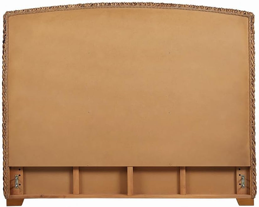 Laughton Coastal 55-Inch Hand Woven Banana Leaf Panel Headboard for Bedroom Queen Size Amber 300501QB1