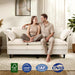69 Inches Beige Overstuffed Ergonomic Chenille Sofa
