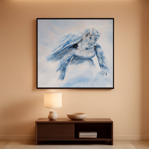 Coastal Sea Turtle Hand Painted Textured Canvas Wall Art