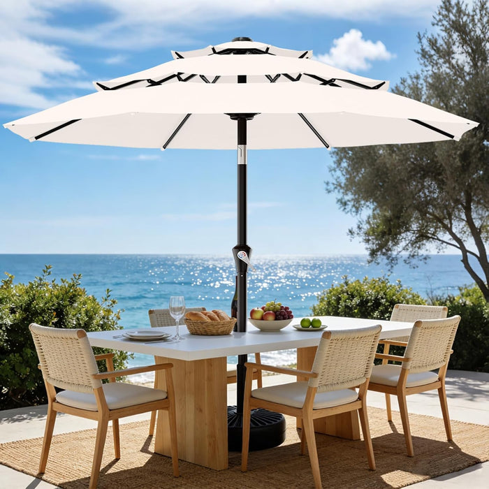 cream patio umbrellas 20' x 20' Novara 200 Umbrella a portable carrying bag Blissun 7.5 ft Patio Umbrella,