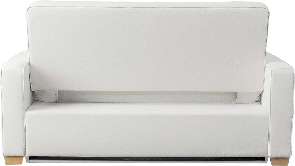 Queen Size Convertible Sleeper Sofa Oyster Upholstery