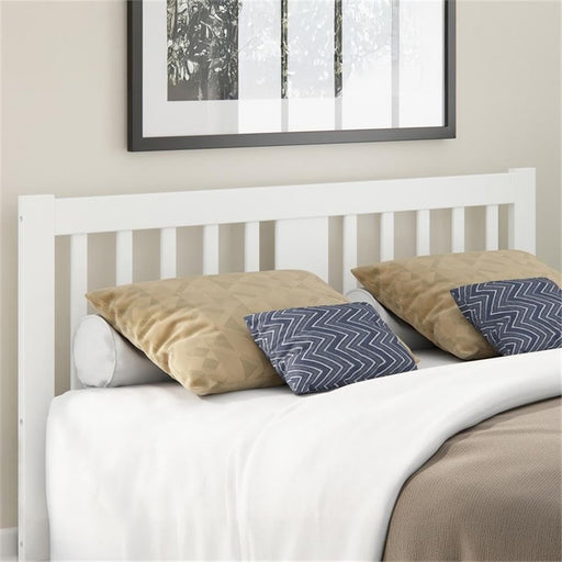 Queen Solid Wood Headboard with USB Charger in White