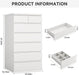 White Tall 7 Drawer Dresser for Bedroom, Modern Wood Closet Dressers & Chests of Drawers with Jewelry Storage, 23.6" L*15.8" W*47.5" H in Large Vertical Dresser for Bedroom, Living Room, Nursery