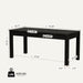 Black Dining Table for 6, Farmhouse Rectangular Kitchen Table, Wood | Long Modern Table with Rounded Corners for Dining & Living Room, Easy Assembly