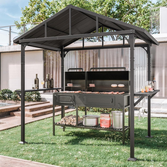 8x5ft AllWeather Outdoor Gazebo With Integrated Bar