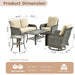 Patio Furniture Set,5 Pieces Outdoor Conversation Set,All Weather Wicker Loveseat Sofa Set with High Back Swivel Rocking Chairs Tables,Beige