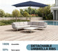 6.5 Rectangular Patio Umbrella Outdoor Deck Umbrella Rectangle Navy | 6 Ribs Frame Rush-Button Tilt Easy Crank. UPF50+ Waterproof Canopy. Works with Outdoor Table, Backyard, Pool.