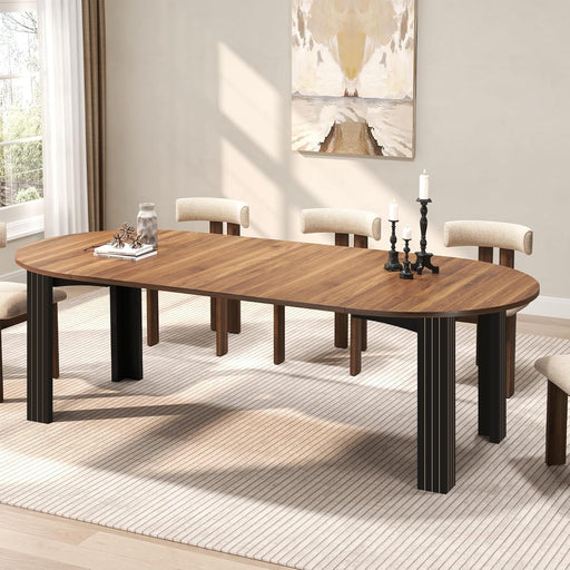 Walnutwood Oval Extendable Dining Table With Leaves