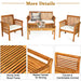 4 Pieces Outdoor Acacia Wood Sofa Furniture Set