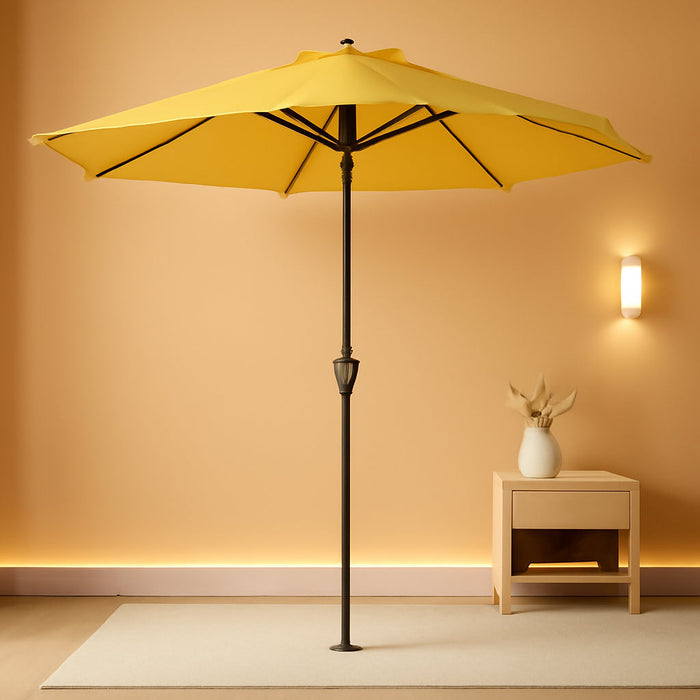 10 Ft Outdoor Patio Umbrella W/Tilt and Crank, Yellow