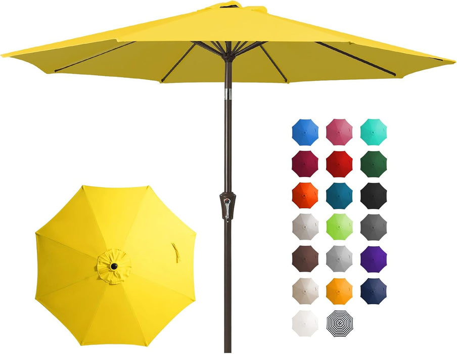 10 Ft Outdoor Patio Umbrella W/Tilt and Crank, Yellow