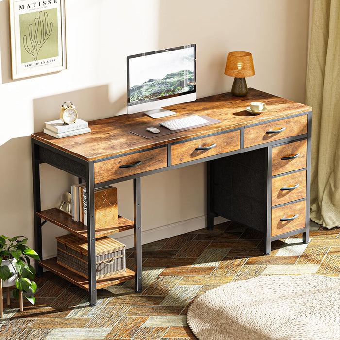 Rustic Brown 47 Inches Corner Desk StorageSolutions