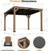 Modern Shade Supreme Cedar Wood Gazebo 10' X 12' with Hardtop Slope Roof, Wooden Carport with Durable and Rot-Resistant, Hardtop Gazebo with Supports Snow Loads and High Wind Speeds for Backyard