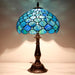 Tiffany Style Stained Glass Table Lamp Sea Blue Pearl 18.5 Inch