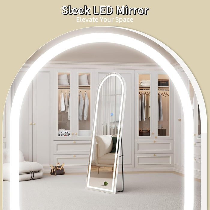 Full Length LED Light Floor Mirror, 56 x 20 Inches