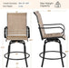 Patio Swivel Barstools Outdoor Chairs Set of 4, High Bistro Stools Outdoor Furniture, All-Weather Patio Stools for Outside, Beach, Lawn, Poolside and Garden, Black/Brown