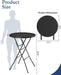 Round Folding Table, 32" Bar Height Tables for Parties and Commercial Events, Portable Plastic Table W/Thick Table Top, Metal Frame, Locking Legs, Indoor Outdoor Accessory, 2 Pack, Black