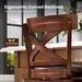 26 Inch Swivel Bar Stools Set of 3, Counter Height Bar Stools | Wooden Bar Stools, Faux Leather Kitchen Stools, Counter Height Chairs with Solid Wood Legs & Wrap-Around Footrest