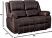 Brown Faux Leather Recliner Loveseat